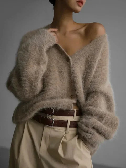 Sleek Knit V-Neck Cardigan