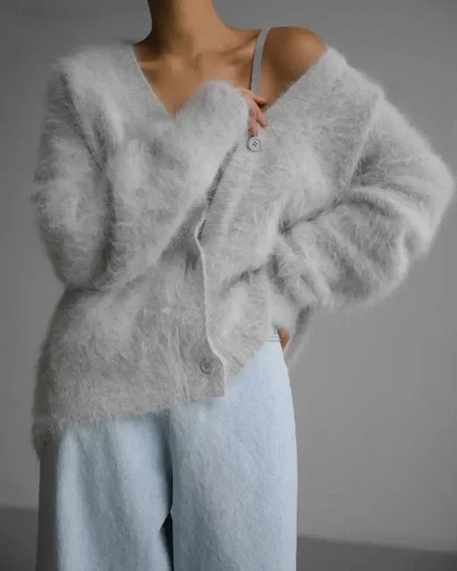 Sleek Knit V-Neck Cardigan
