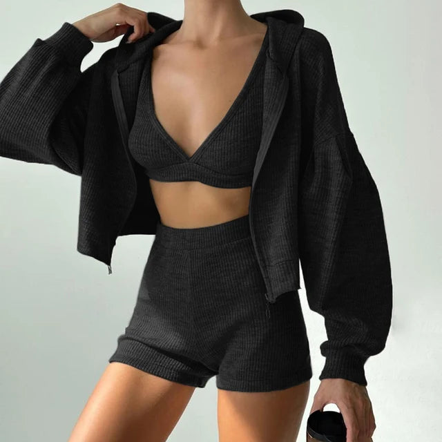 Sleek Sporty 3-Piece Tracksuit Set
