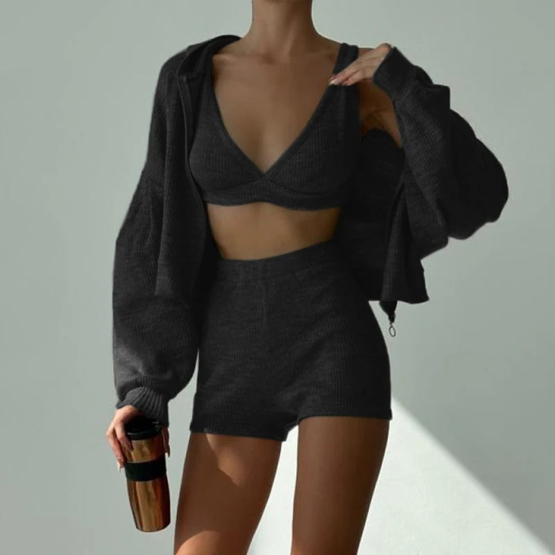 Sleek Sporty 3-Piece Tracksuit Set