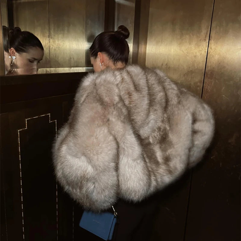 Street Luxe Cropped Faux Fur Jacket