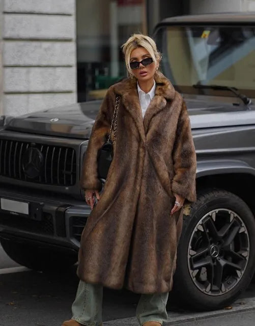 Ethereal Warmth Faux Fur Overcoat