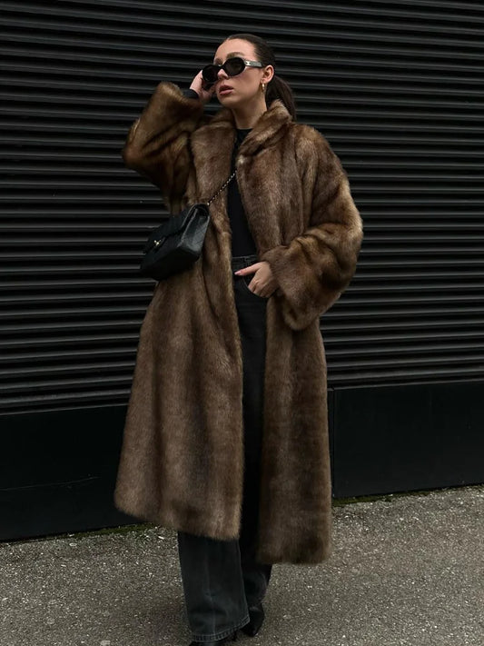 Ethereal Warmth Faux Fur Overcoat