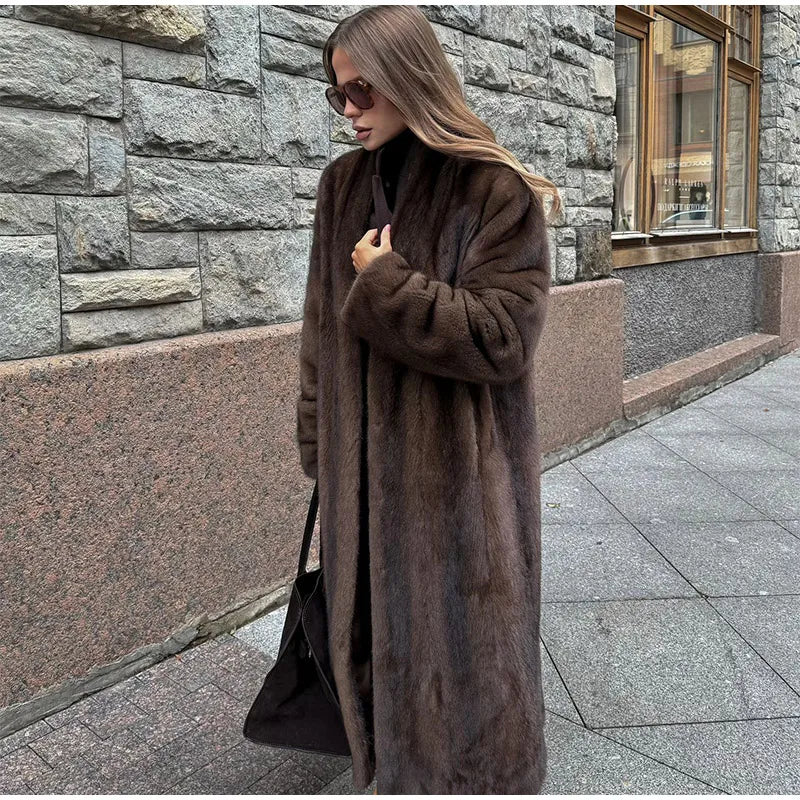 Ethereal Warmth Faux Fur Overcoat