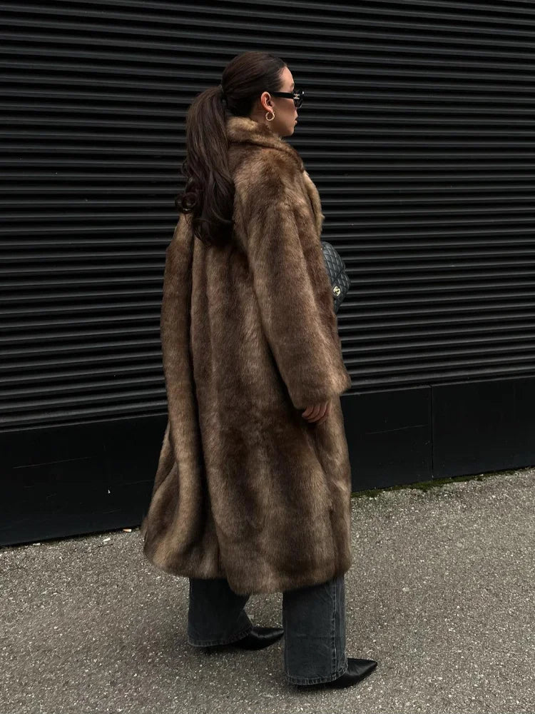 Ethereal Warmth Faux Fur Overcoat