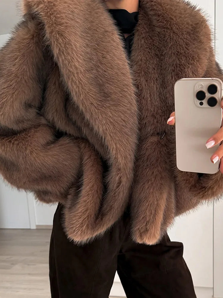 Bianca™ - Cozy Charm Brown Faux Fur Coat