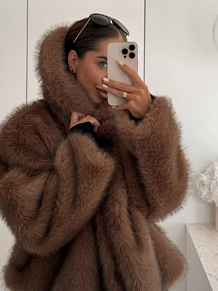 Bianca™ - Cozy Charm Brown Faux Fur Coat