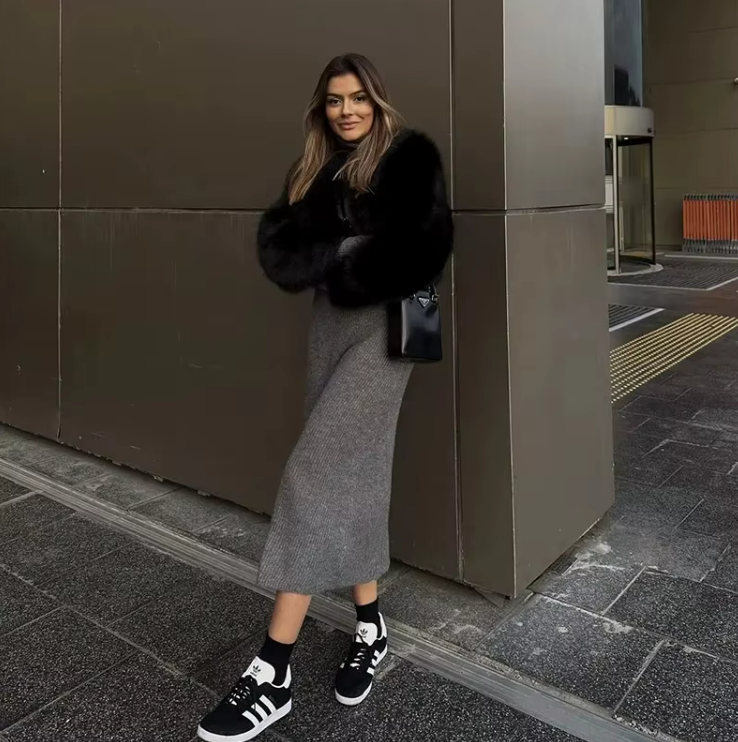 Street Luxe Cropped Faux Fur Jacket