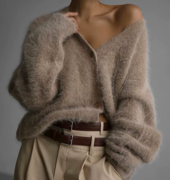 Sleek Knit V-Neck Cardigan