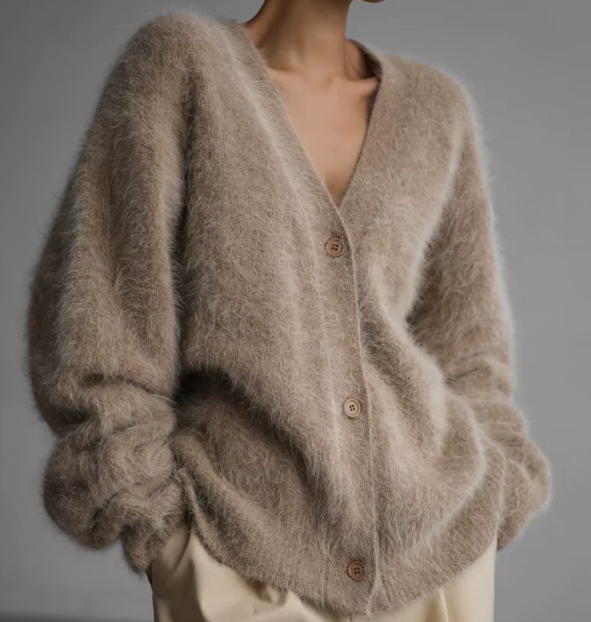 Sleek Knit V-Neck Cardigan