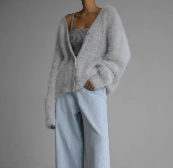 Sleek Knit V-Neck Cardigan