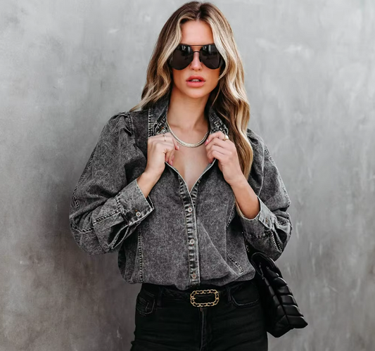 Urban Edge Button-Down Blouse
