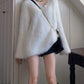 Elegant Charm V-Neck Faux Fur Sweater