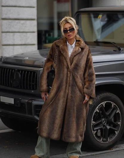 Ethereal Warmth Faux Fur Overcoat