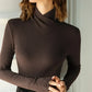 Snug Luxe Fleece-Lined Stand Collar Top