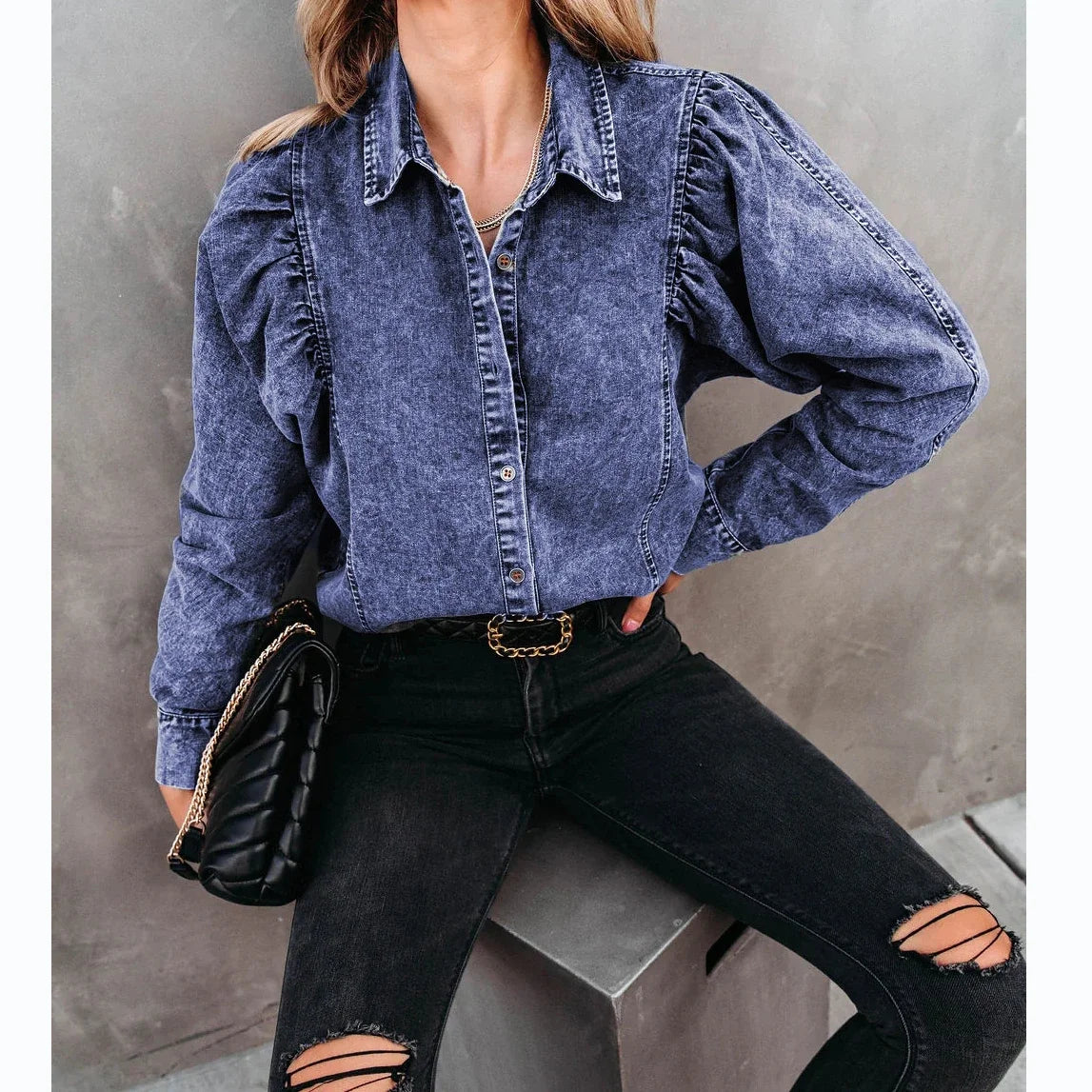 Urban Edge Button-Down Blouse
